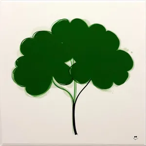 Floral Silhouette: Spring Blossom Branch and Clover