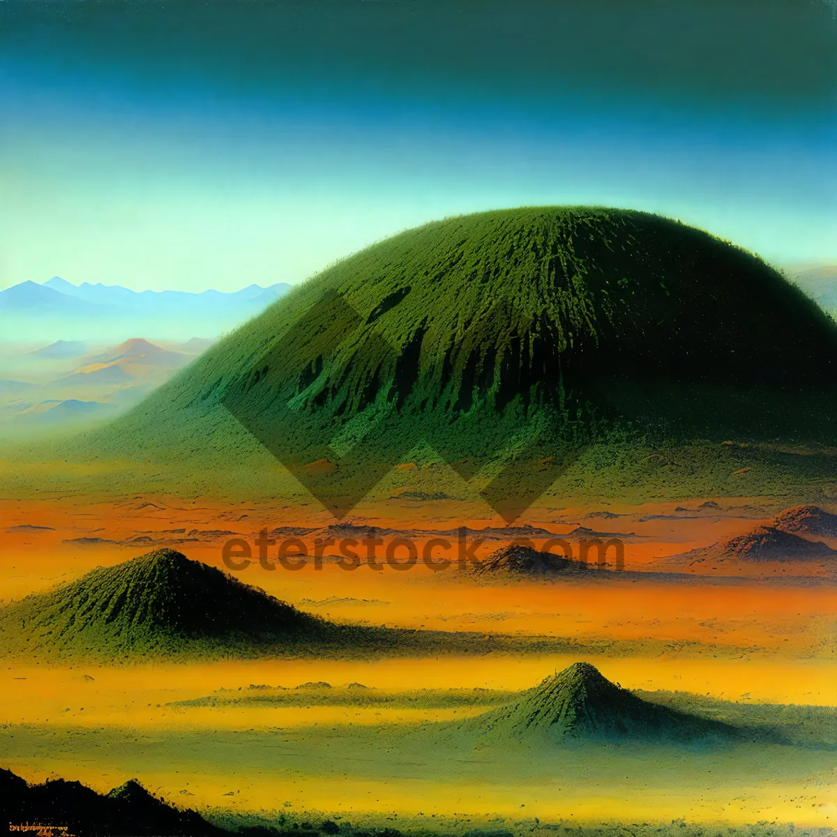 Picture of Vibrant Rural Landscape Under Sunny Sky