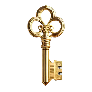 Golden key symbol for business security system icon.