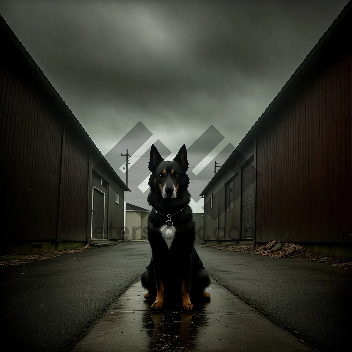 Picture of Regal Black Shepherd Dog- Portrait of a Loyal Watchdog