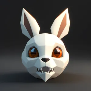 Happy Bunny Cartoon Icon: Cute and Funny Expression.