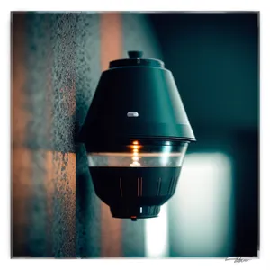 Modern Glass Lamp with Spotlight Illuminating a Bottle