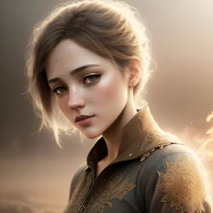 Beautiful blonde model with captivating eyes and stunning hairstyle