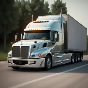 Freight Transport on Highway: Industrial Trailer Truck