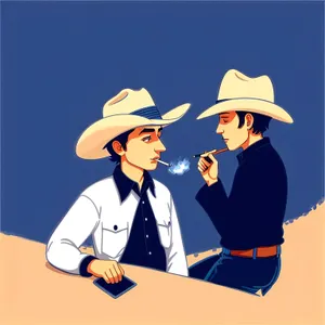 Stylish Cowboy Hat Silhouette Art for Men