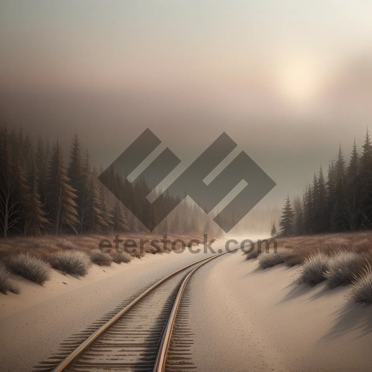 Picture of Winter Journey: Speeding Through Mountainous Landscapes