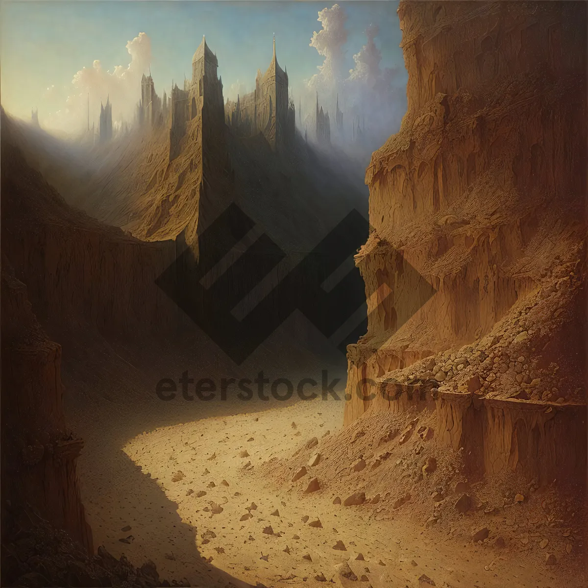 Picture of Southwest Canyon Landscape with Majestic Sandstone Cliffs