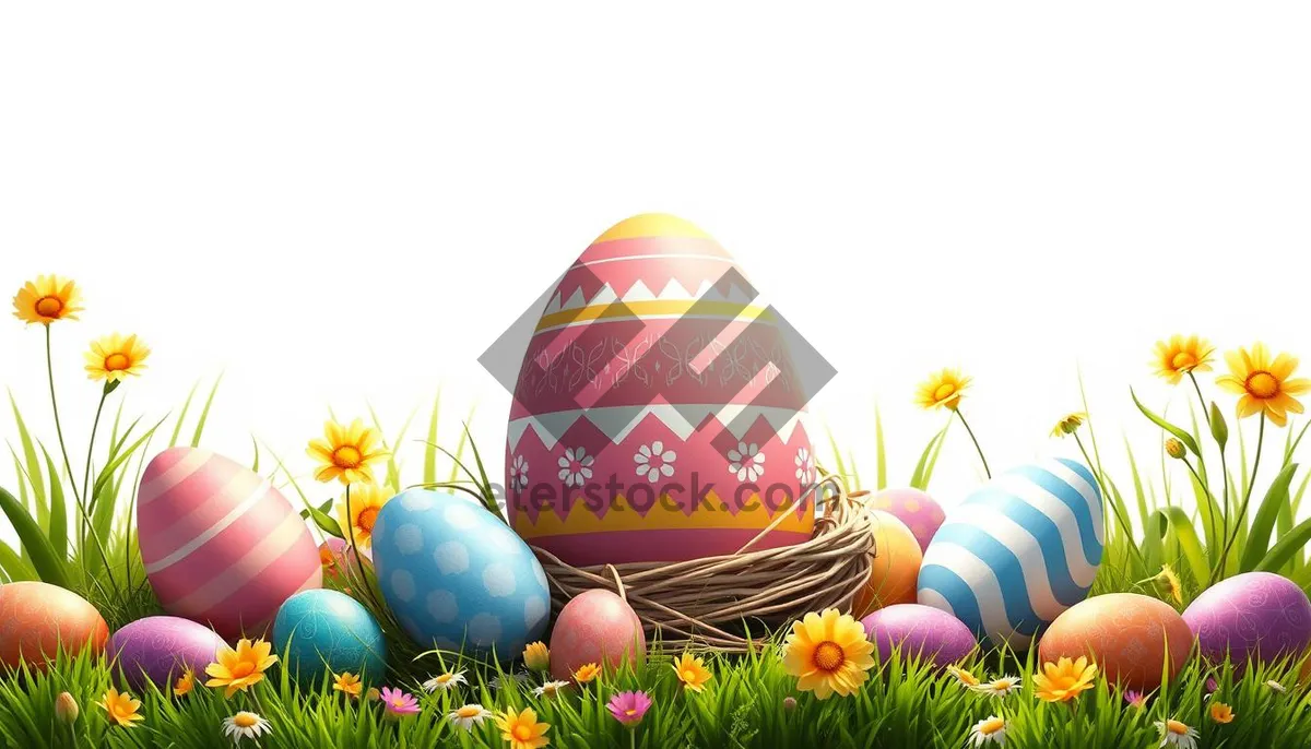 Picture of Bright Easter Egg Decoration with Yellow Bangle