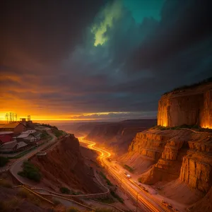 Sunset over Grand Canyon's majestic landscape