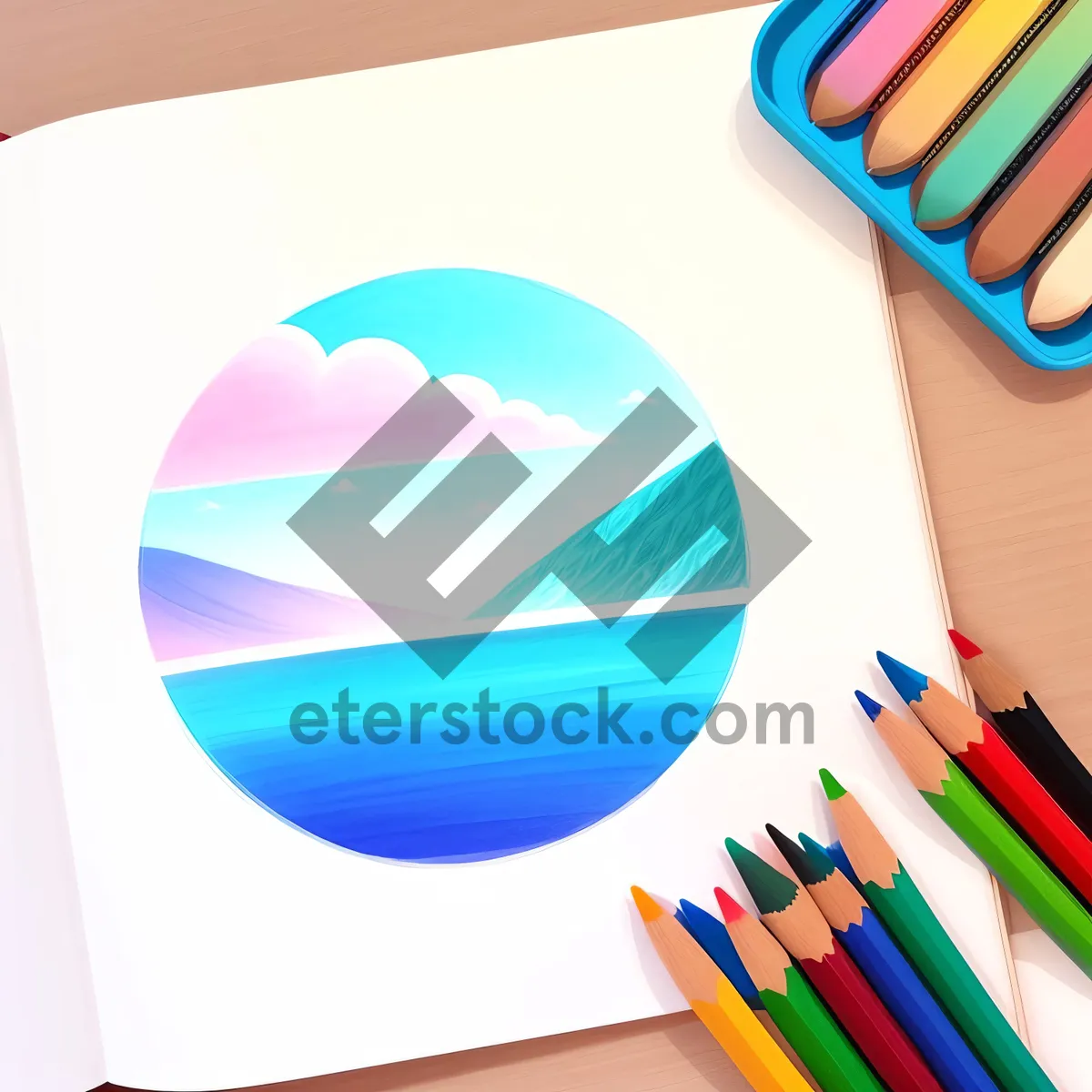 Picture of Vibrant Rainbow Pencil Art