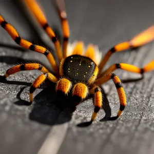 Yellow and Black Garden Spider - Close-up Wildlife Shot