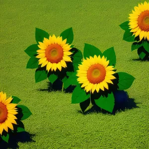 Bright Sunflower Blossom in Vibrant Summer Field