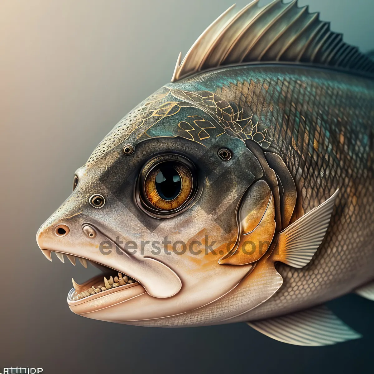 Picture of Colorful Sunfish Swimming in Ocean Waters