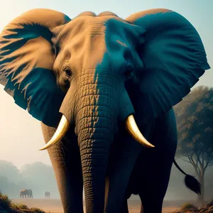 Majestic Bull Elephant in South African Safari Park