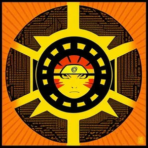 Circle Icon Button Design with Symbolic Sign