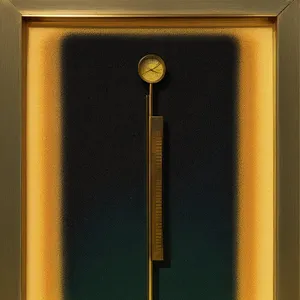 Vintage wooden door with antique clock pendulum