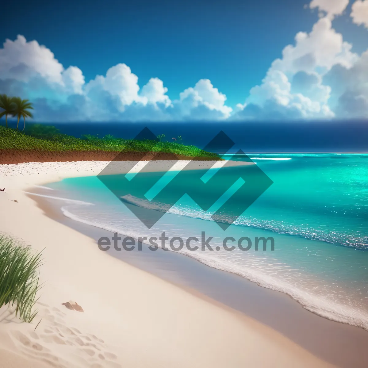 Picture of Serenity by the Seashore: Idyllic Tropical Beachscape