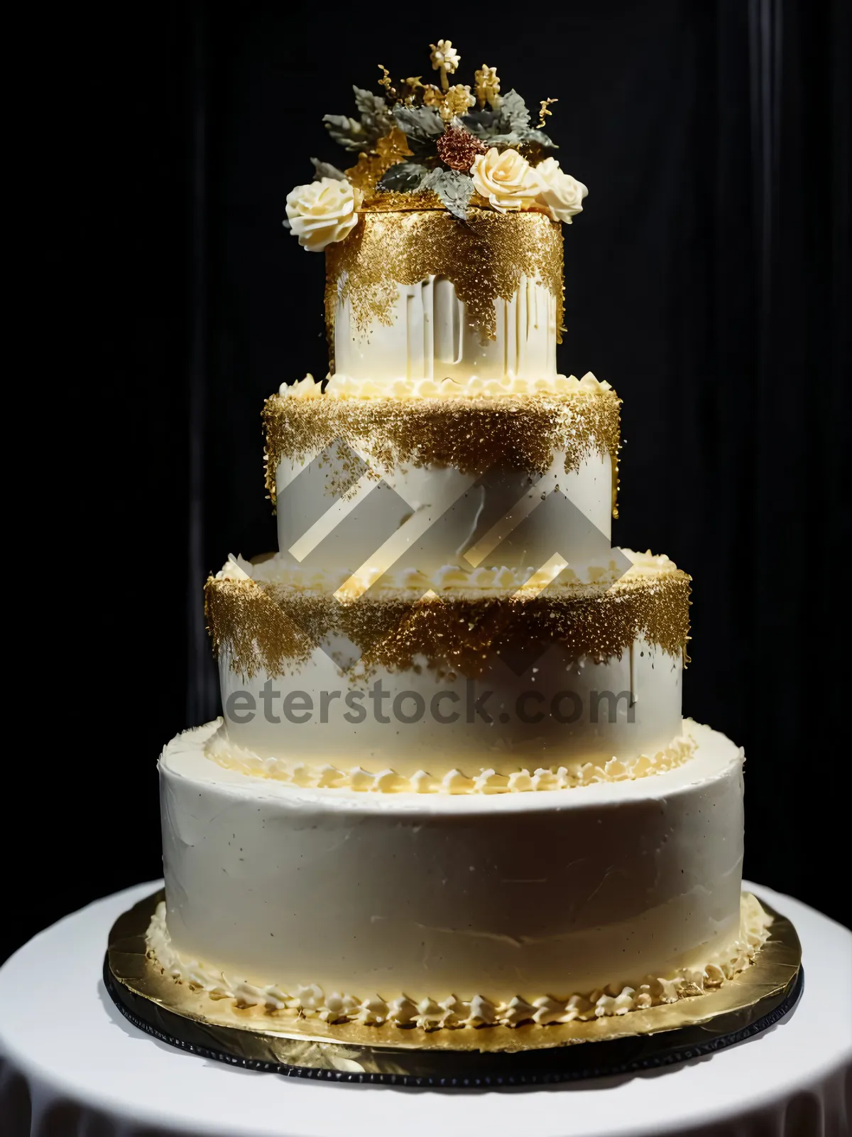 Picture of Delicious Cake with Dazzling Fountain Decoration