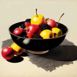 Delicious Summer Fruit Bowl: Apple, Grape, Cherry, Strawberry