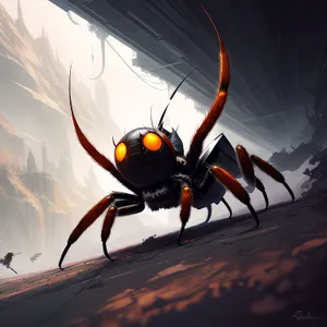 Black Widow Spider - Deadly Arachnid in Web.