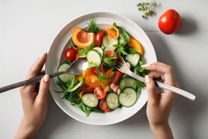 Delicious Gourmet Salad Bowl with Fresh Vegetables