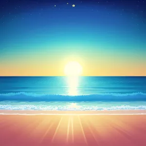 Paradise Sunset: A Colorful Tropical Beachscape