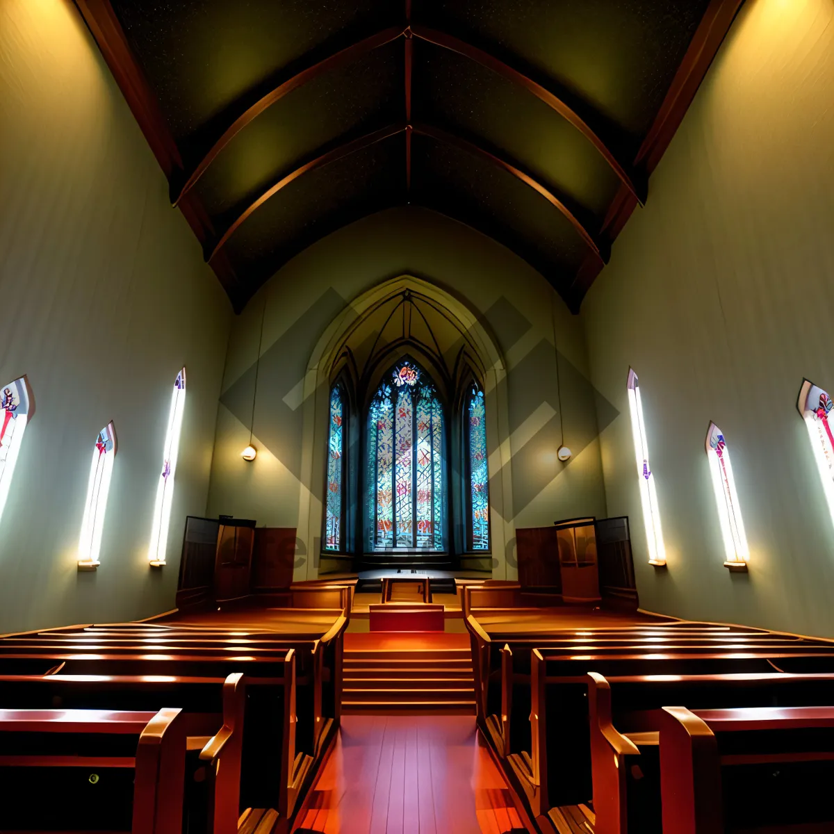 Picture of Old Cathedral Hall with Religious Altar