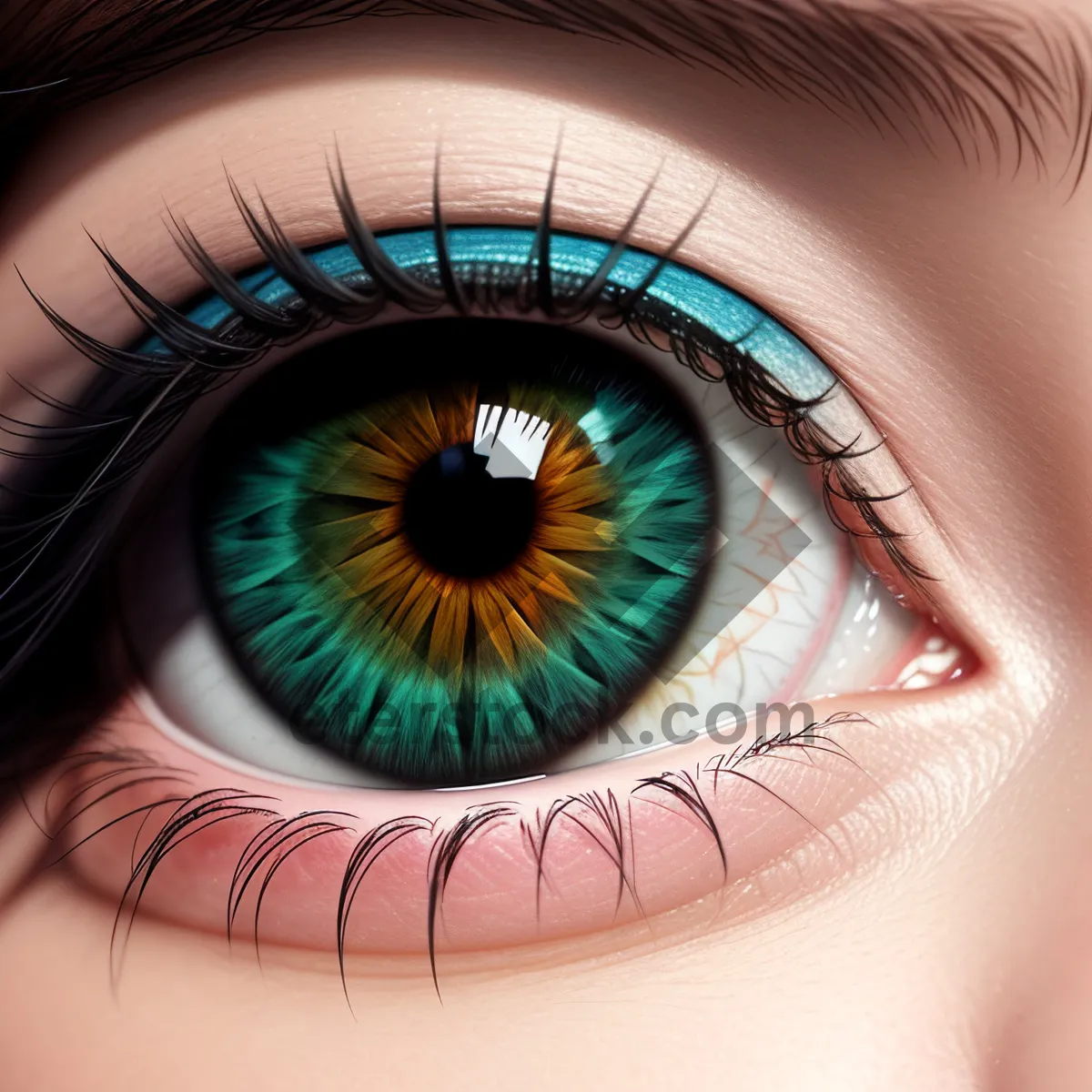 Picture of Eyebrow-Enhanced Closeup of Human Eye