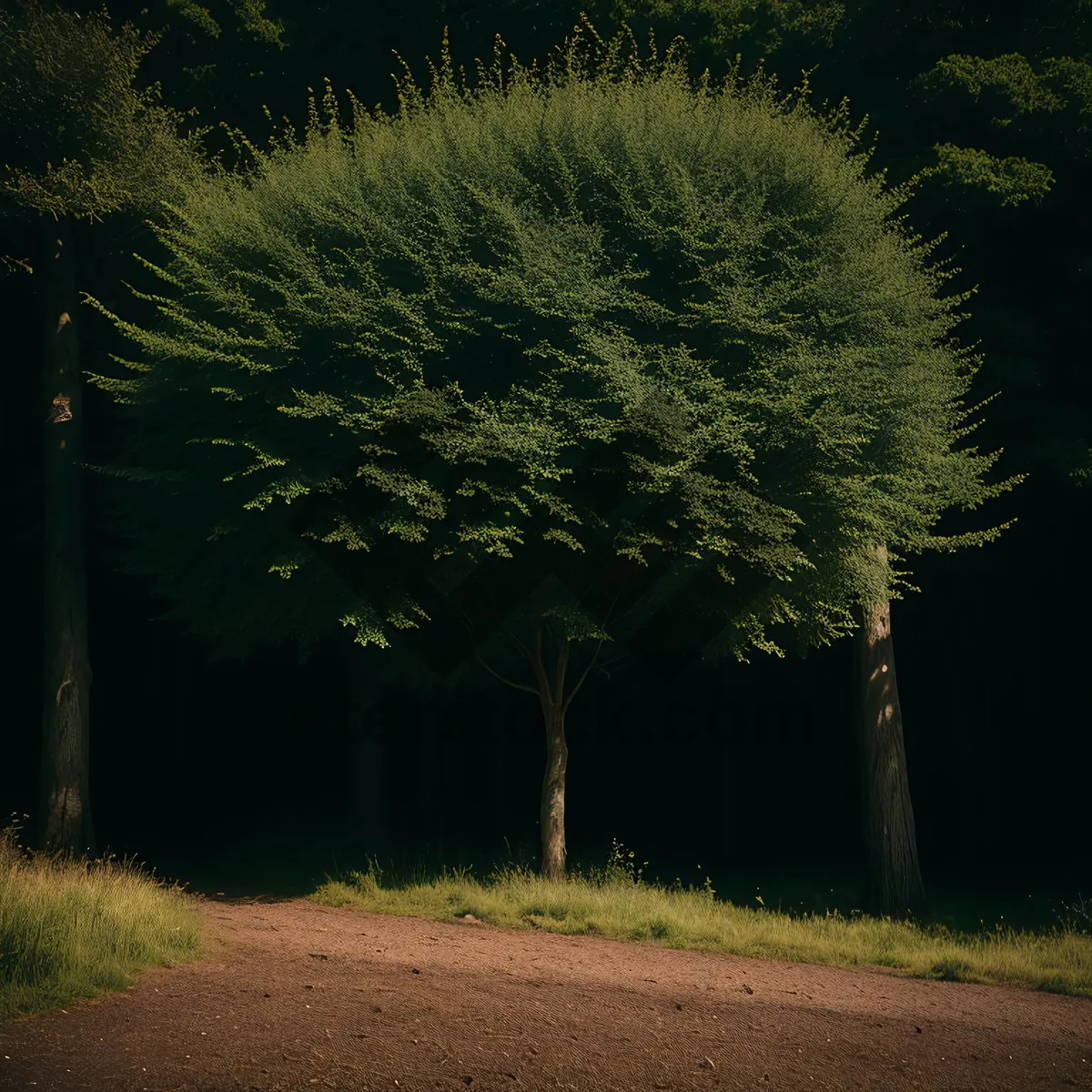 Picture of Serene Summer Meadow with Graceful Trees