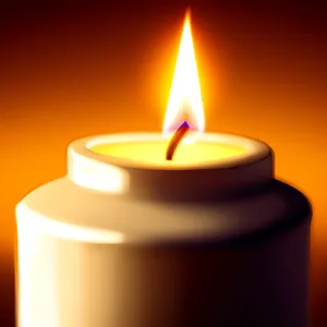 Glossy Flame Candle Icon - Shining Light Decoration