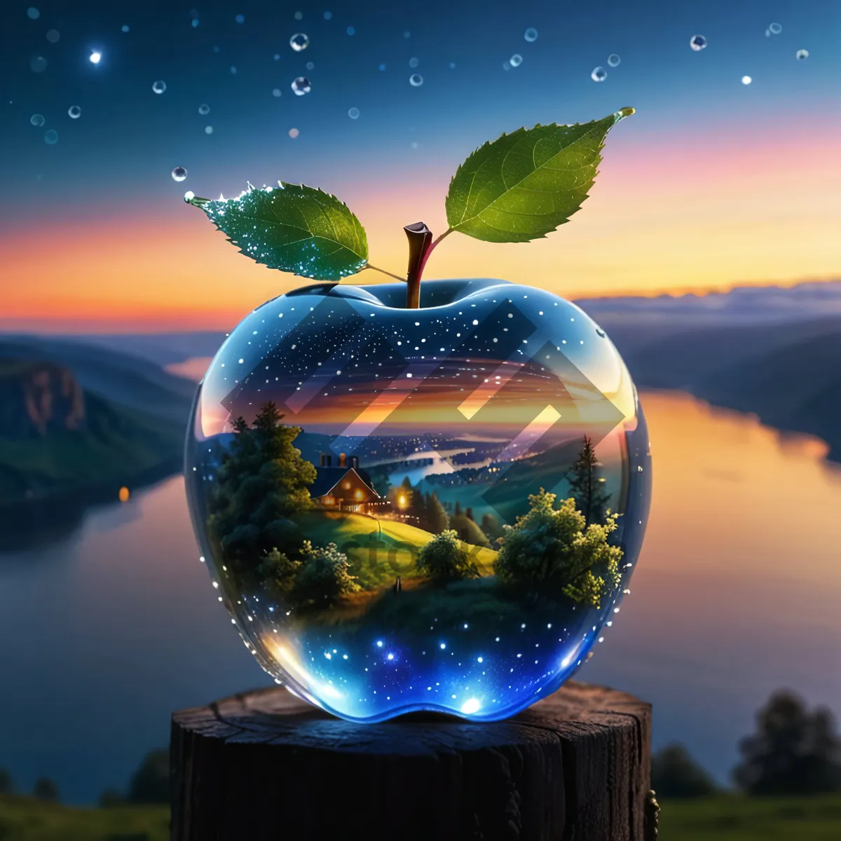 Picture of Glass Globe Container Planet in 3D