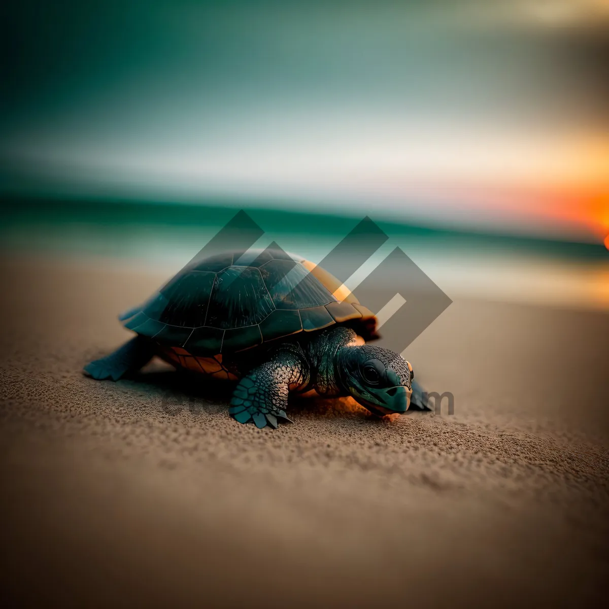 Picture of Majestic Shell-Clad Reptile in the Water