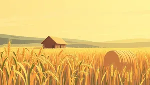 Golden Wheat Field Under Summer Sky.