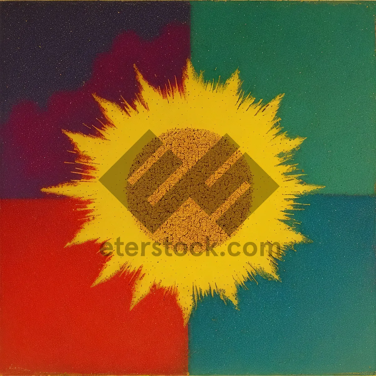 Picture of Sunflower Blossom in Vibrant Yellow Field