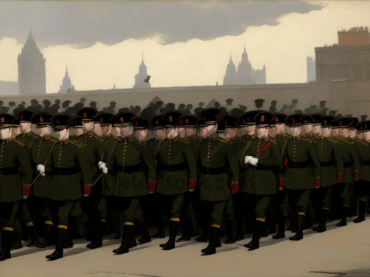 Picture of Businessmen in uniforms covering consumer goods as a team