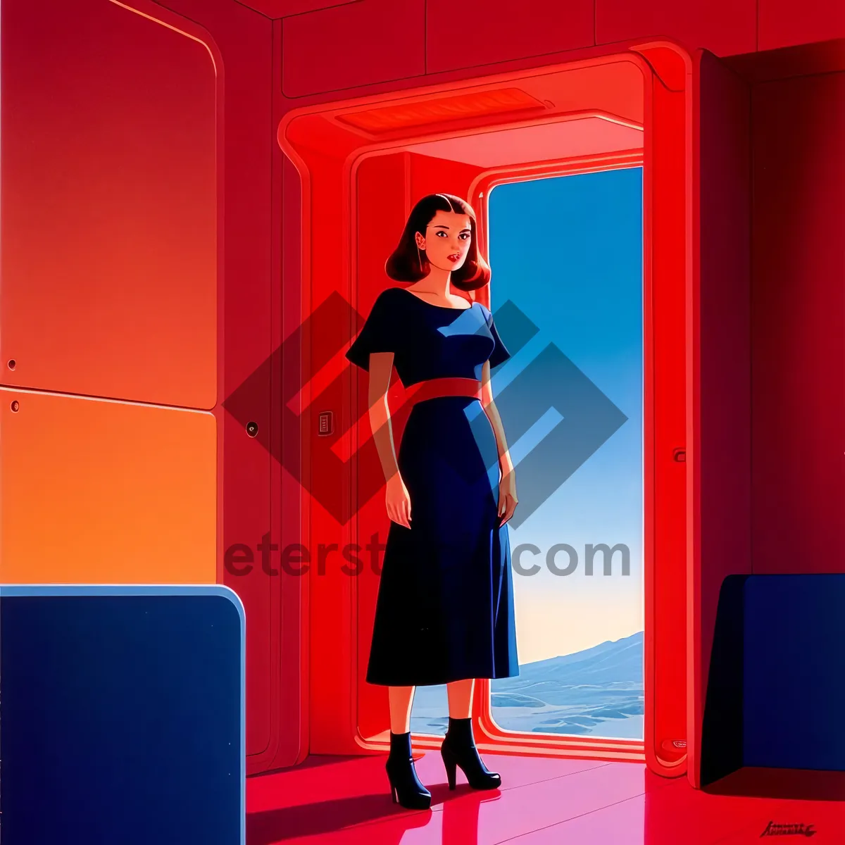 Picture of Elegant Wardrobe Silhouette in Boutique Furnishing