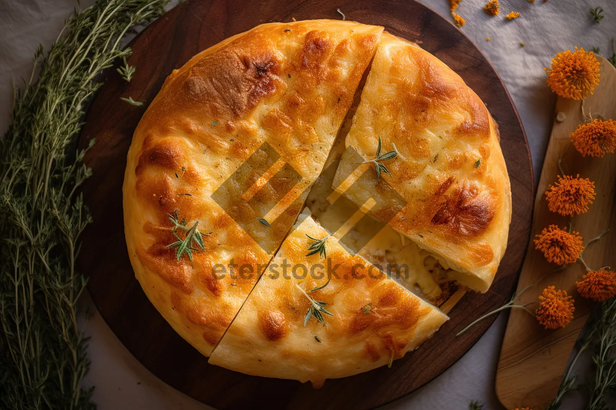 Picture of Gourmet Pizza with Fresh Mozzarella and Vegetables