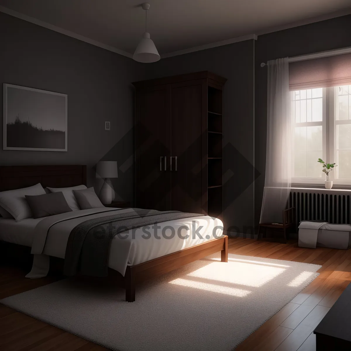 Picture of Modern Comfort: Stylish Bedroom Interior with Cozy Furniture