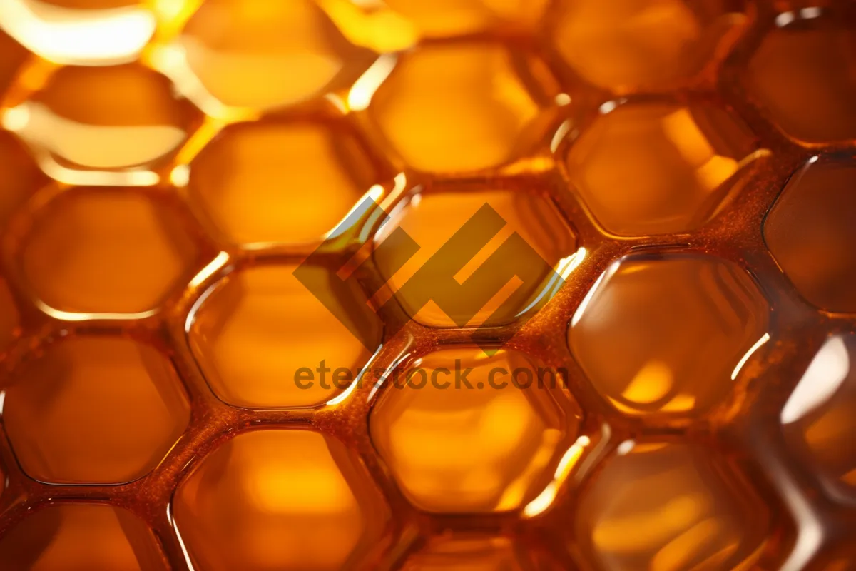 Picture of Modern graphic design with yellow honeycomb texture