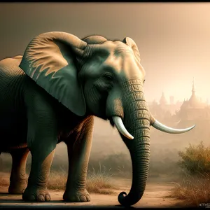 Majestic Tusker in African Wilderness