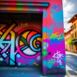 Vibrant Urban Art Alley: Modern Graphic Decoration