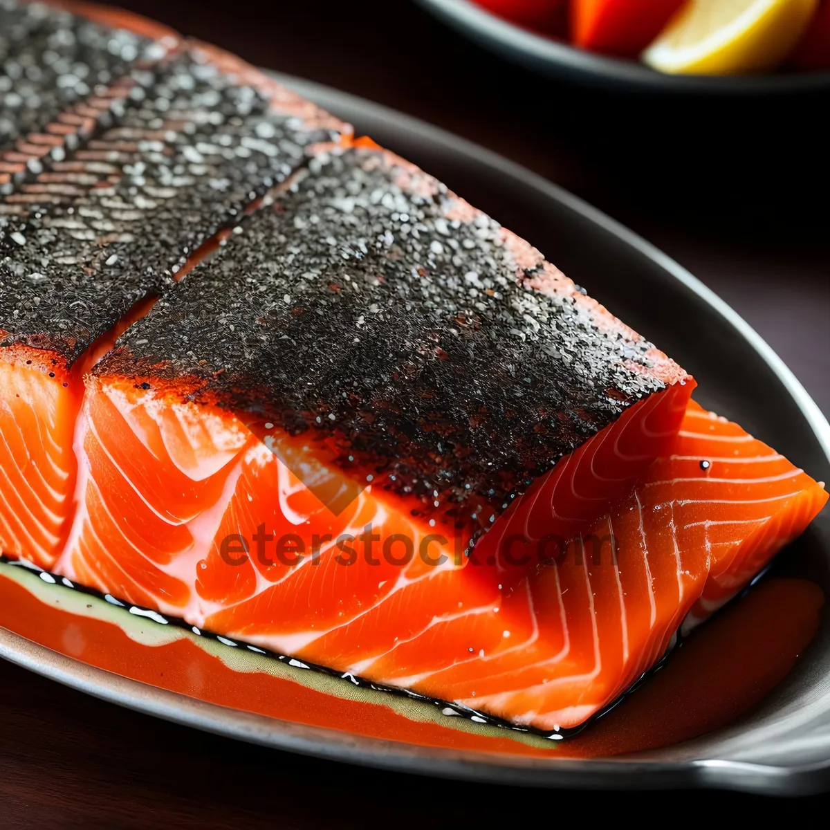 Picture of Delicious Gourmet Salmon Fillet on Plate