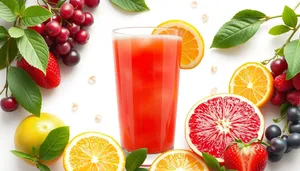 Colorful Citrus Fruits in Glass for Healthy Drink