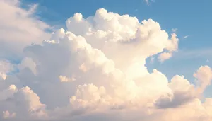 Summer sky with bright clouds and sunshine