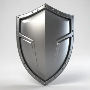 Shiny 3D shield emblem symbol graphic design
