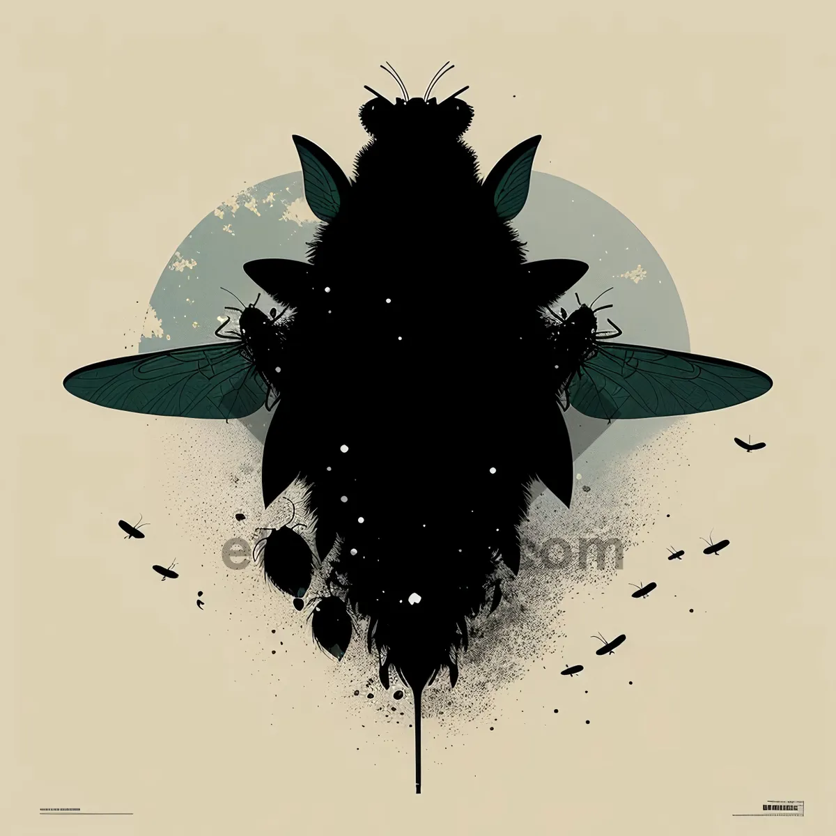 Picture of Grunge Insect Art: Dirty Splash Design Element