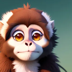 Stylish Cartoon Portrait with Captivating Eyes and Fashionable Hair