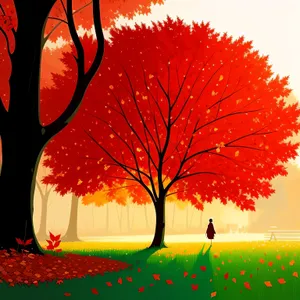 Maple Tree in Autumn Sky