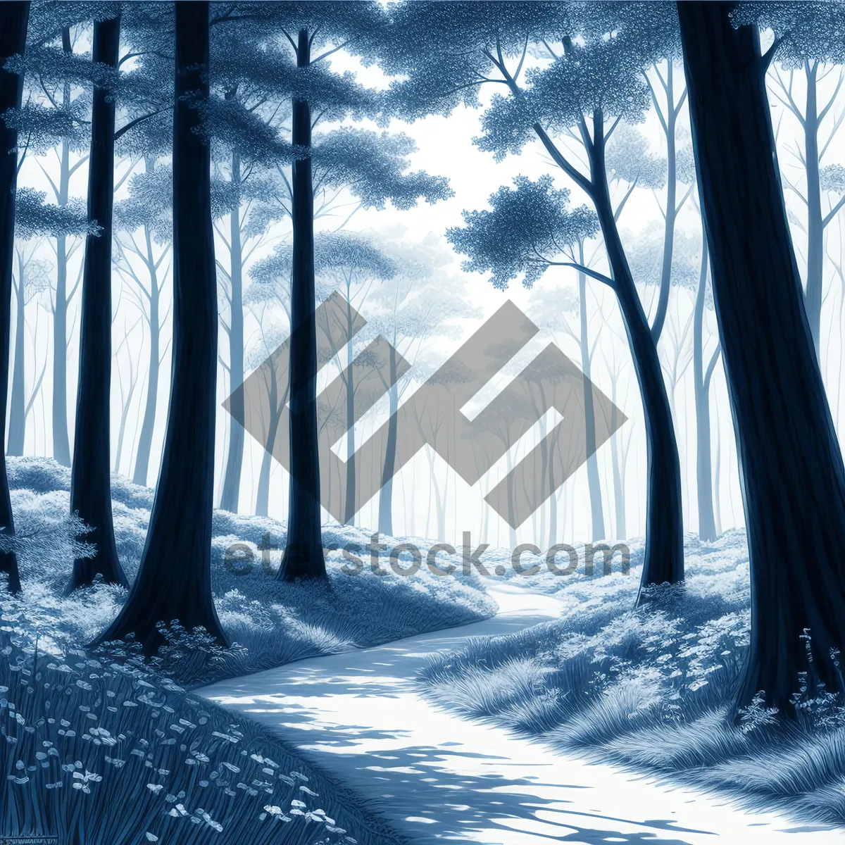 Picture of Winter Wonderland: Majestic Snowy Forest Landscape