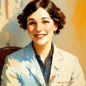 Smiling Medical Professional in Attractive Lab Coat